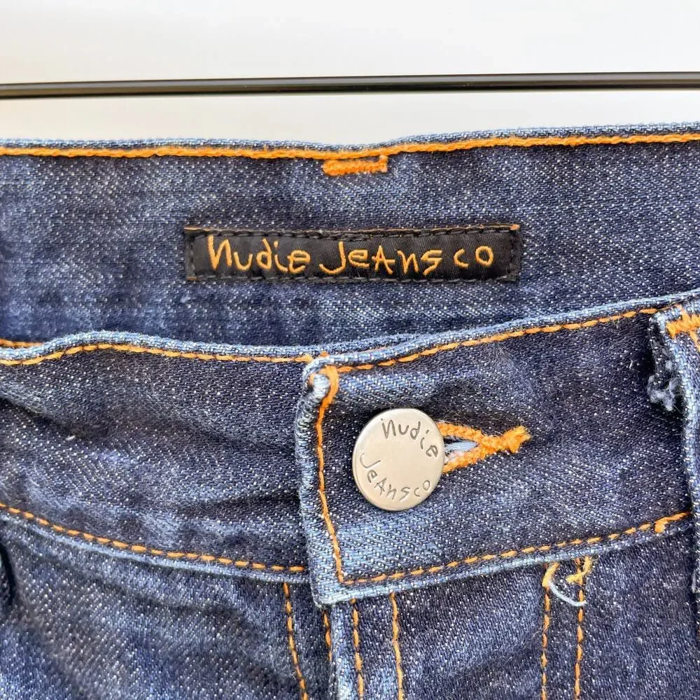 Nudie Jeans Steady Eddie‎ II Dry Salvage 31x30 Raw Denim Indigo Dark Wash